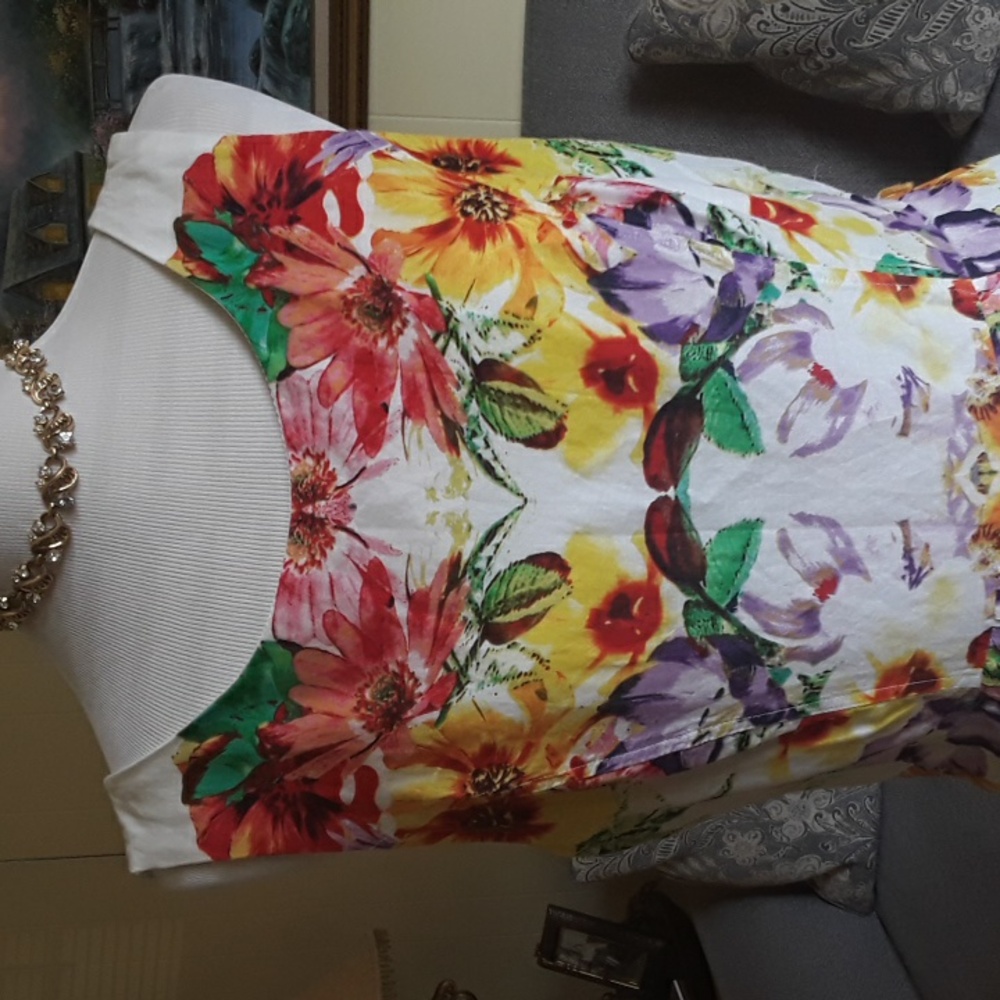 Robbie Bee Dress fit and flare floral sleeveless sz.10 - Picture 2 of 5